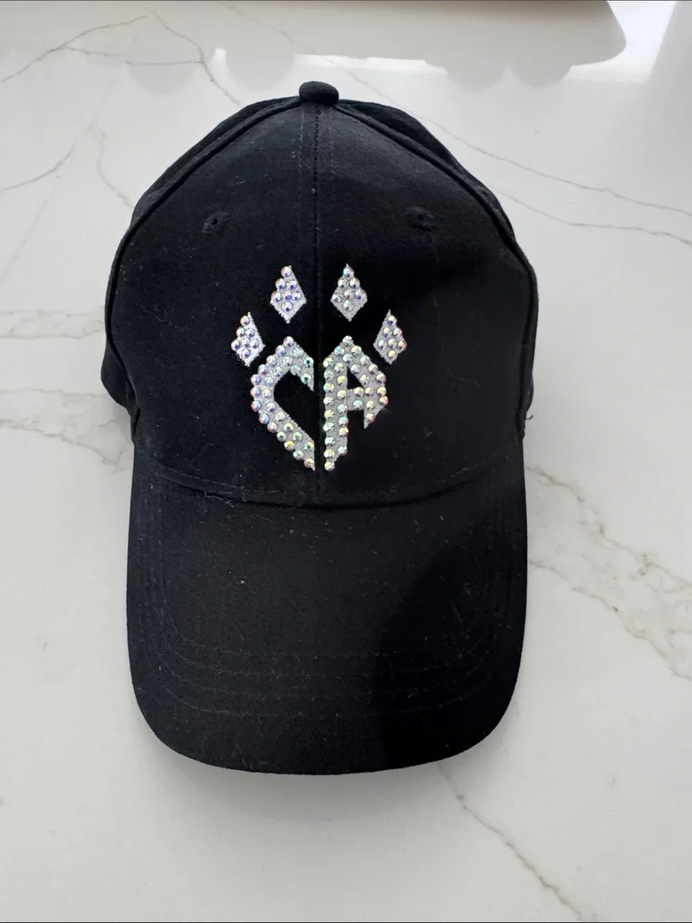 Cheer Athletics Crystal-Embellished Black Baseball Cap